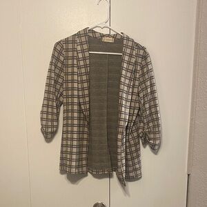 Altar'd State Checkered Knit Cardigan